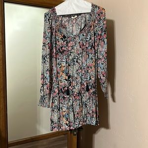 Long sleeve midi dress. Size large and multi colored.